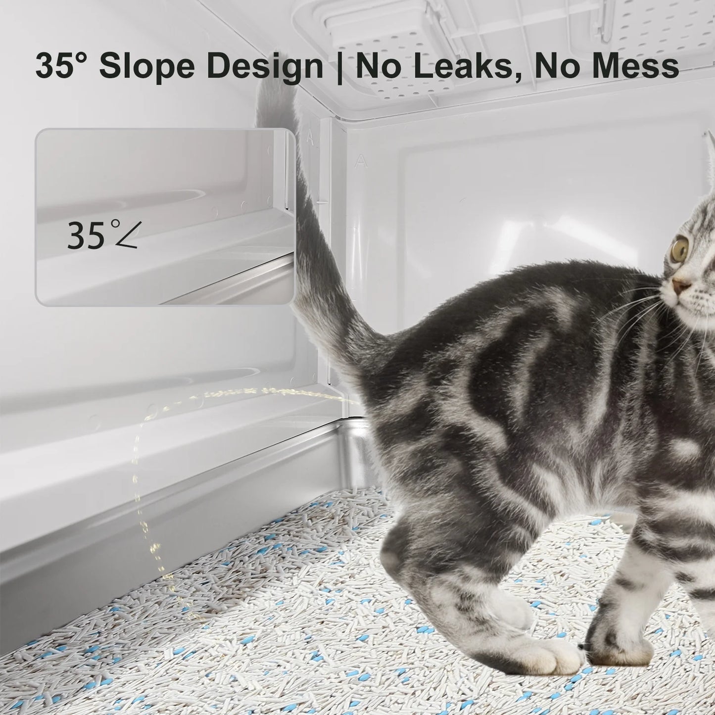 Enclosed Stainless Steel Cat Litter Box with Pull Out Tray