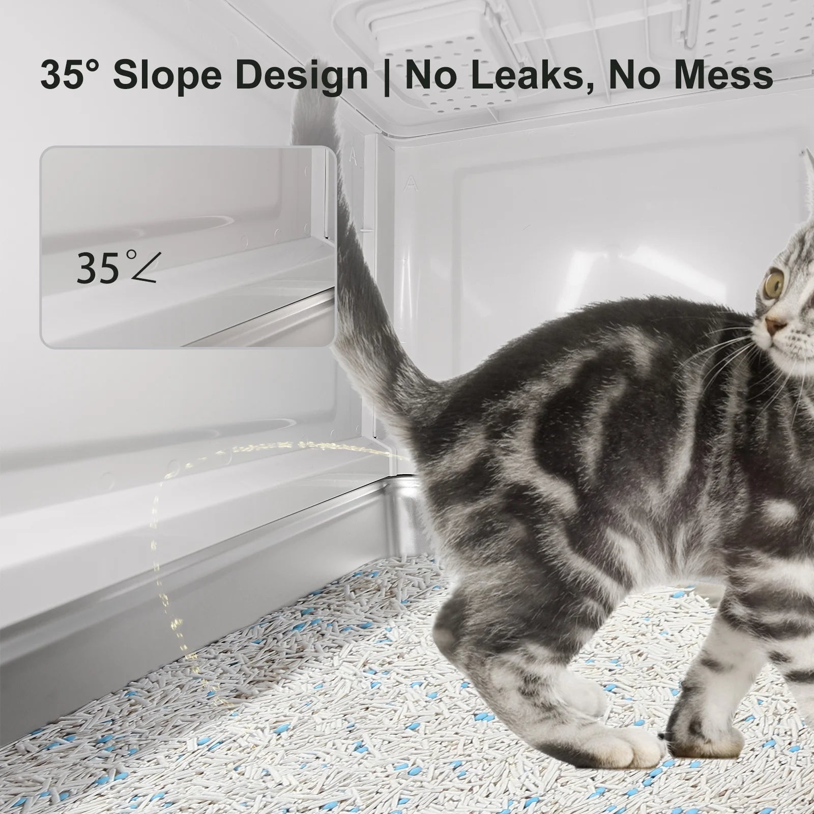 Enclosed Stainless Steel Cat Litter Box with Pull Out Tray