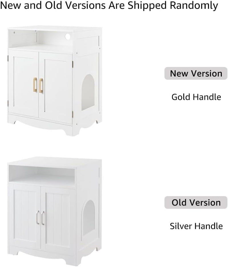 Cat Litter Box Furniture, Cat Washroom Hidden Litter Box Enclosure with 2 Entrances, Cat House Storage Nightstand, Wooden Pet Crate Furniture